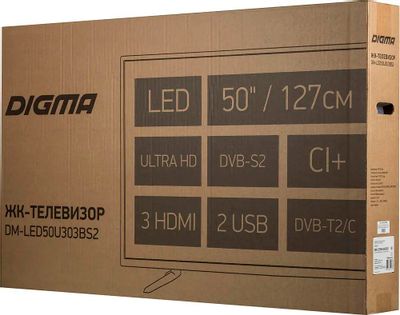 Отзывы на 50" Телевизор Digma DM-LED50U303BS2, 4K Ultra HD, черный ...