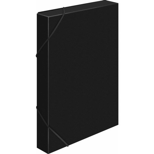 Папка-короб Бюрократ -BA40/07BLCK, пластик, 40мм, A4, черный 25 шт./кор.