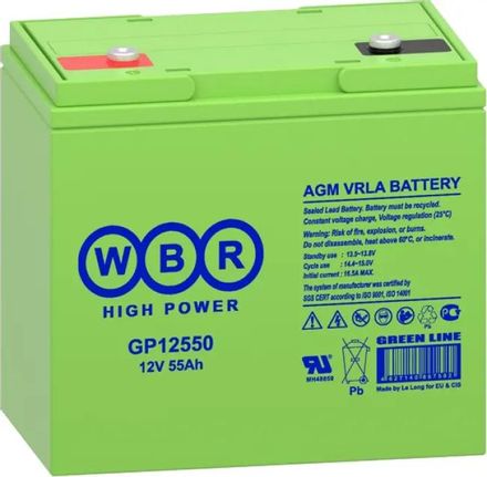 Аккумуляторная батарея WBR GP12550 для ИБП,  12В,  55Ач [gp12550 wbr]