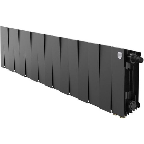 Радиатор биметаллический ROYAL THERMO Pianoforte 200 VR80, 16 секций, нижнее правое подключение, черный