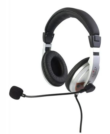 Гарнитура Oklick HS-S124V, для компьютера, мониторные, проводные, серебристый / черный