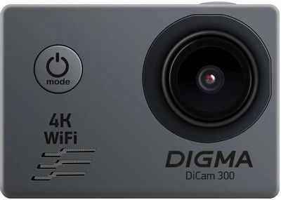 Обзор товара экшн-камера Digma DiCam 300 4K, WiFi, серый [dc300 ...