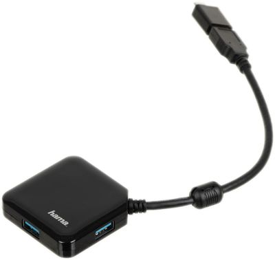 Хаб (разветвитель) HAMA H-200116 USB Hub, черный [00200116]
