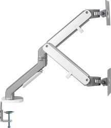 Кронштейн для мониторов ULTRAMOUNTS UM735SIL, до 27", до 7кг, крепление к столешнице, поворот и наклон, серый / серебристый