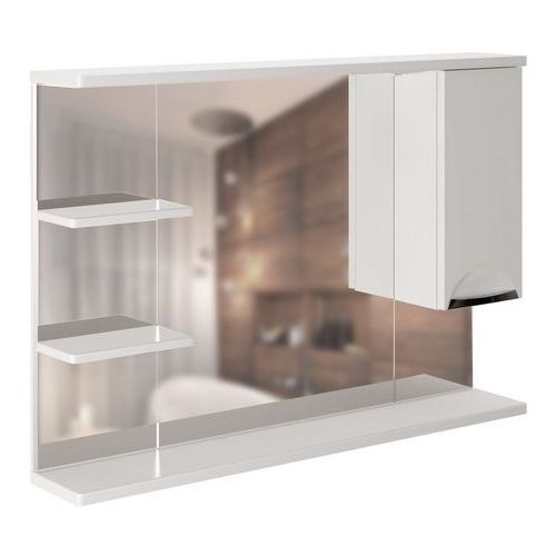 Шкаф MIXLINE Этьен 100 универсальный с подсветкой, с зеркалом, подвесной, 1000х692х190 мм, белый [540871] MIXLINE