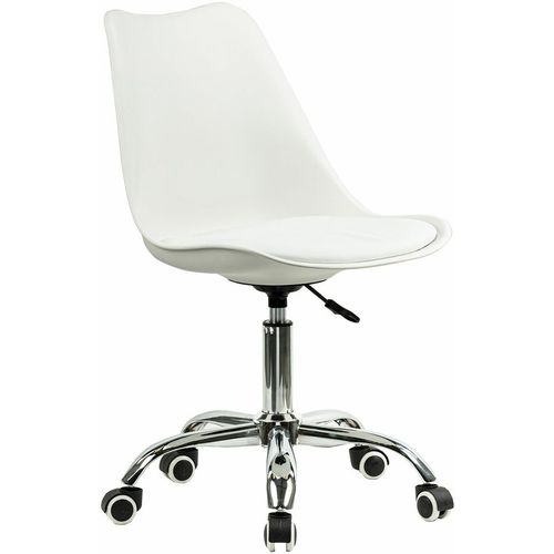 Кресло BRABIX Eames MG-310 CH, экокожа, до 100кг, белый