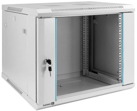 Шкаф коммутационный EXEGATE EC-WM-9U.450 EX298601RUS настенный, стеклянная передняя дверь, 9U, 450x500x600 мм