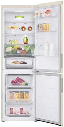 Холодильник двухкамерный LG GC-B459AEMW инверторный, бежевый