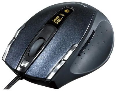 Мышь Genius Ergo 555, игровая, лазерная, проводная, USB, черный [31011531100]