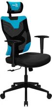 Изображение товара Игровое кресло Aerocool Guardian на колесиках, экокожа и сетка, черный голубой