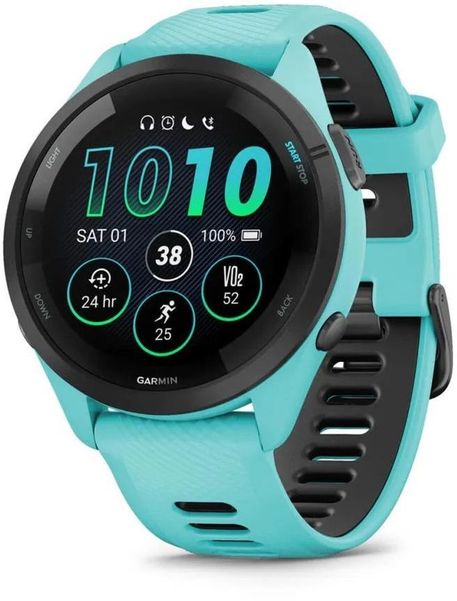 Смарт-часы Garmin Forerunner 265,  33мм,  1.3",  бирюзовый/черный/бирюзовый [010-02810-12]