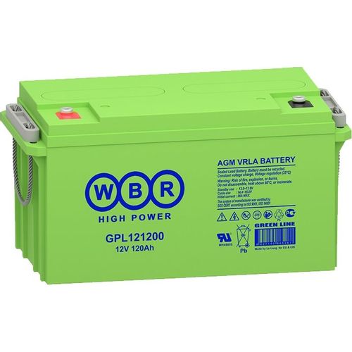 Аккумуляторная батарея WBR GPL121200 для ИБП, 12В, 120Ач [gpl121200 wbr]