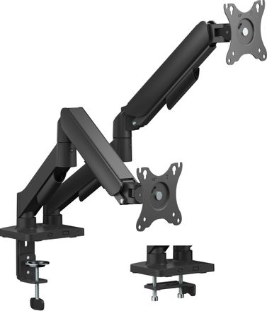 Кронштейн для мониторов Cactus CS-VM-MG-82-BK, до 32", до 9кг, настольный, поворот и наклон, черный / белый