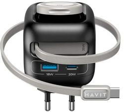 Изображение товара Сетевое зарядное устройство HAVIT UC250,  USB-A,  USB-C, 35Вт, 3A, черный [uc250 a-eu]