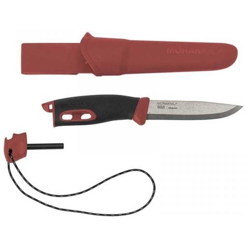 Нож MORAKNIV Companion Spark, разделочный, 104мм, стальной, черный/красный [13571] MORAKNIV