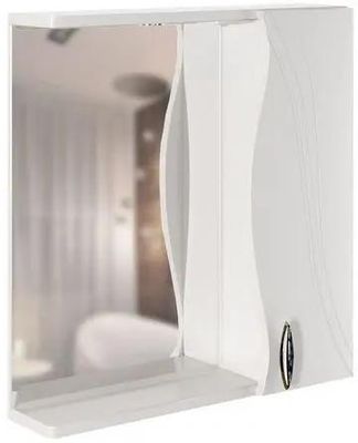 Шкаф MIXLINE Лима 65 правый с подсветкой,  с зеркалом,  подвесной,  650х700х151 мм,  белый [534994]