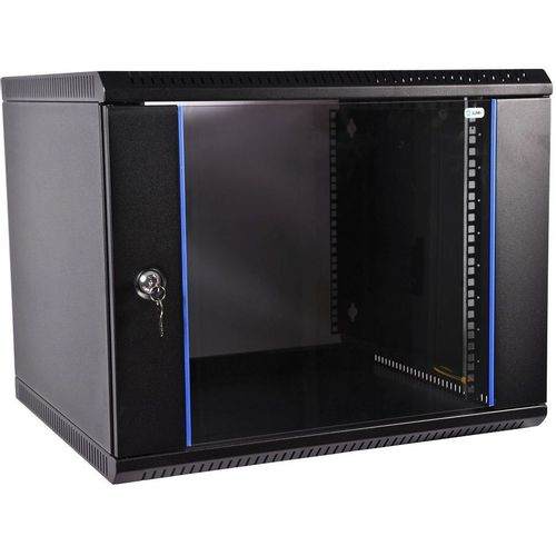 Шкаф коммутационный ЦМО ШРН-Эконом ШРН-Э-9.350-9005 настенный, стеклянная передняя дверь, 9U, 600x476x350 мм