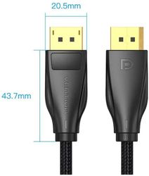Кабель аудио-видео VENTION HCCB, DisplayPort (m) - DisplayPort (m), ver 1.4, AWG28, 10м