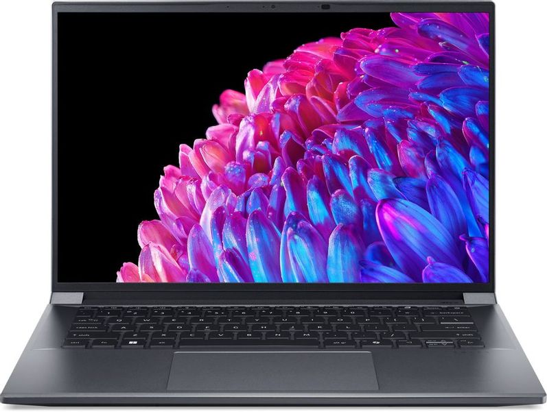 Ноутбук игровой Acer Swift X 14 SFX14-72G-72DH, 14.5", OLED, Intel Core Ultra 7 155H 1.4ГГц, 16-ядерный, 32ГБ LPDDR5x, 1ТБ SSD,  NVIDIA GeForce  RTX 4070 для ноутбуков - 8 ГБ, Windows 11 Home,  металлический [nx.ktucd.001]