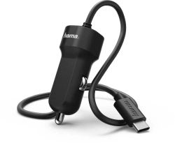 Изображение товара Автомобильное зарядное устройство HAMA H-173618,  USB-C, 15Вт, 3A, черный [00173618]