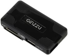 Картридер внешний Ginzzu GR-417UB, черный – купить в Ситилинк | 1678626