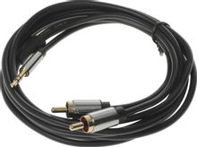 Изображение товара Кабель аудио VENTION 2хRCA (m) - Jack 3.5 (m), 2м, Gold, черный