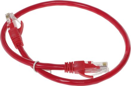 Патч-корд EXEGATE UTP-RJ45-RJ45-C6-0,5M-RD UTP, кат.6, 0.5м, 4 пары, алюминий омедненный, многожильный, красный