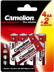 Изображение товара AA Батарейка CAMELION Plus Alkaline 4+2LR6-BP,  6 шт.