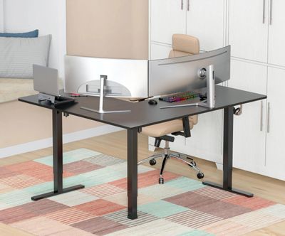 Стол компьютерный Cactus CS-EDXL-BBK, с регулировкой высоты, МДФ ...