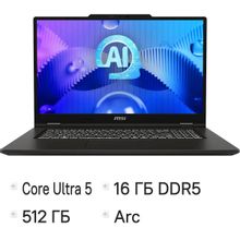 Изображение товара Ноутбук MSI Venture 17 AI A1MG-004XRU 17.3 дюйма Intel Arc 16ГБ SSD FreeDOS серый