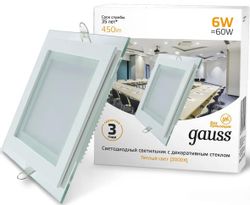 Светильник GAUSS 948111106, х 1шт, встроенный, врезной, белый