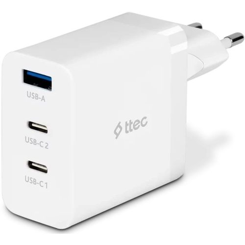 Сетевое зарядное устройство TTEC 2SCG03B, USB-A, 2xUSB-C, 65Вт, белый