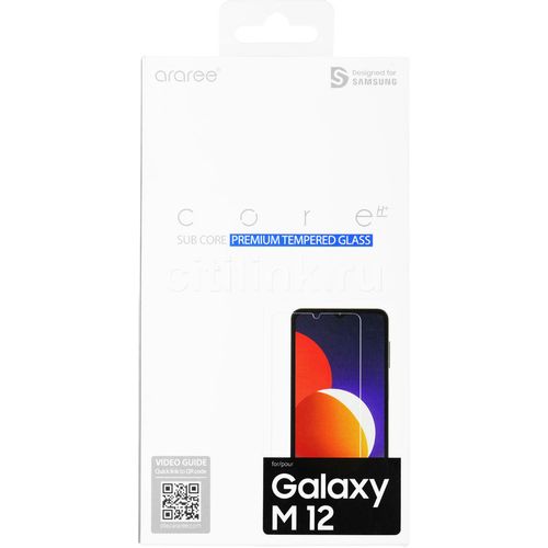 Защитное стекло для экрана Samsung araree by KDLAB для Samsung Galaxy M12 прозрачная, 1 шт, с аппликатором для разглаживания [gp-ttm127kdatr]