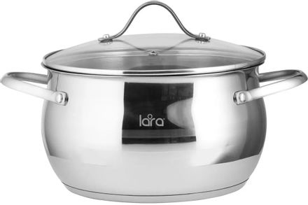 Кастрюля 6.1л LARA Apple LR02-35, нержавеющая сталь, с крышкой