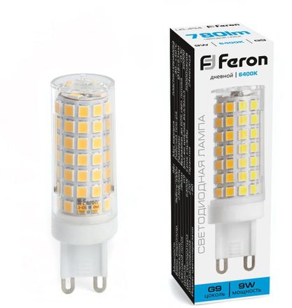 Упаковка ламп LED FERON G9,  капсульная, 9Вт, LB-434, 10 шт. [38148-10]