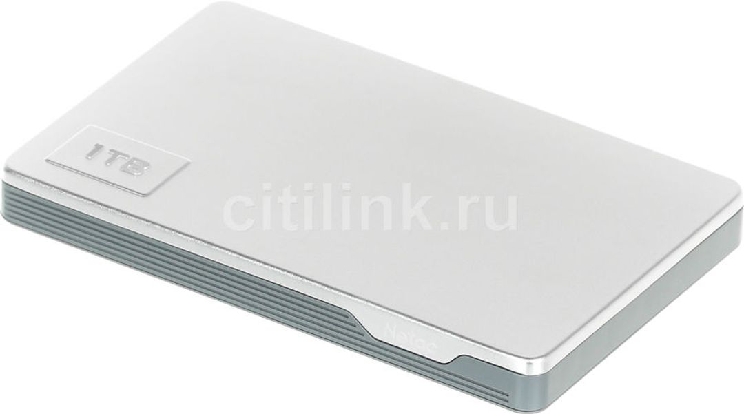 Внешний диск HDD  NETAC K338, 1ТБ, серебристый [nt05k338n-001t-30sl]