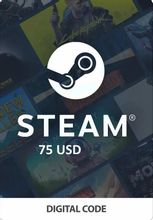 Изображение товара Пополнение игровой валюты Steam 75 USD для региона США онлайн карта