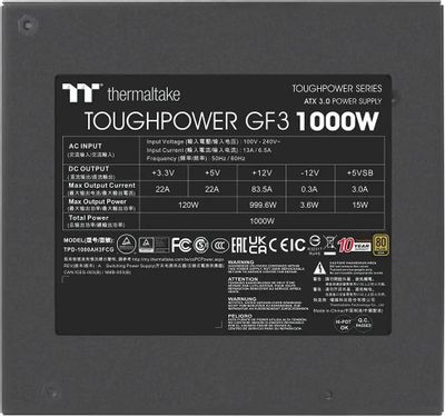 Блок питания Thermaltake Toughpower GF3 Gen.5, 1000Вт, 135мм, черный,  retail [ps-tpd-1000fnfage-4] – купить в Ситилинк | 1862348