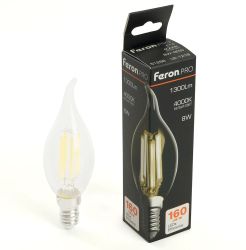 Упаковка ламп LED FERON E14, свеча на ветру, 8Вт, 10 шт.
