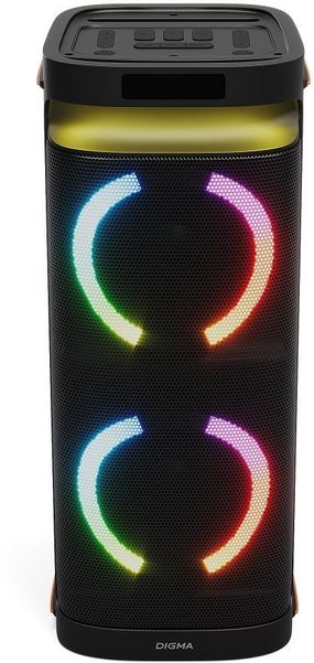 Музыкальный центр Digma D-MC1750, 60Вт, с микрофоном, Bluetooth, FM, USB, micro SD, черный