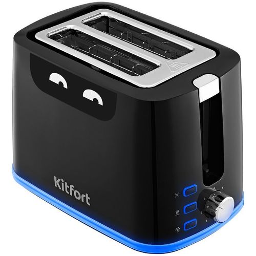 Тостер KitFort КТ-6410, черный/синий