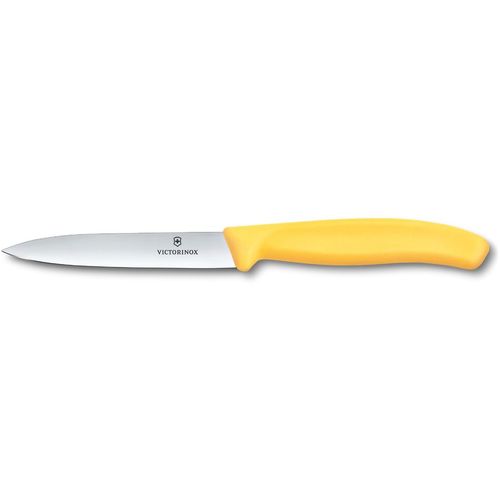 Нож кухонный Victorinox Swiss Classic, универсальный, для чистки овощей и фруктов, 100мм, заточка прямая, стальной, желтый…