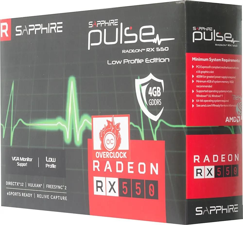 Ответы на вопросы о товаре видеокарта Sapphire AMD Radeon RX 550  11268-09-20G RX 550 4G PULSE 4ГБ GDDR5, Low Profile, Ret (1027958) в  интернет-магазине СИТИЛИНК