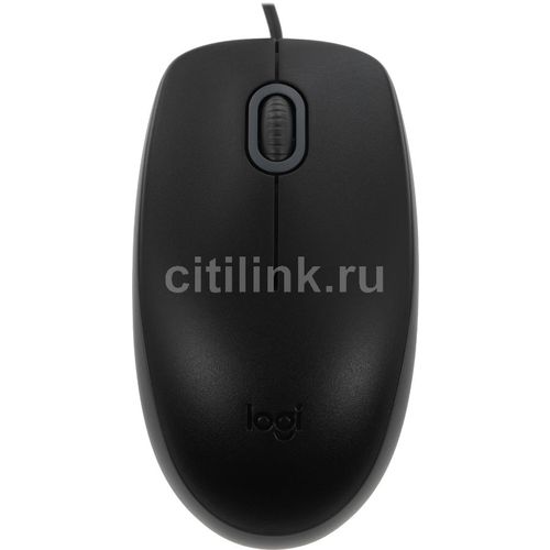 Мышь проводная Logitech M110 Silent, оптическая, USB, 1000dpi, черный и серый [910-005502]