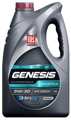 Моторное масло LUKOIL Genesis Armortech Diesel, 5W-30, 4л, синтетическое [3149855]