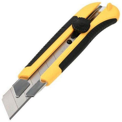 Нож Deli DL0035, 25мм, 1шт, желтый/черный