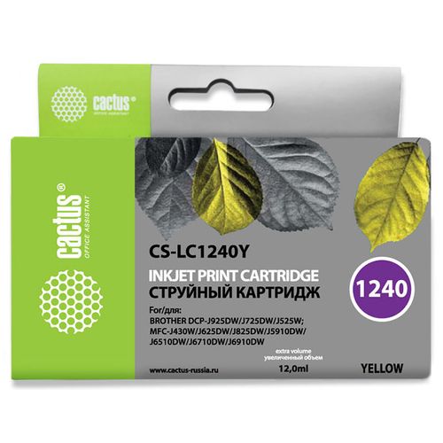 Картридж Cactus CS-LC1240Y, желтый / CS-LC1240Y
