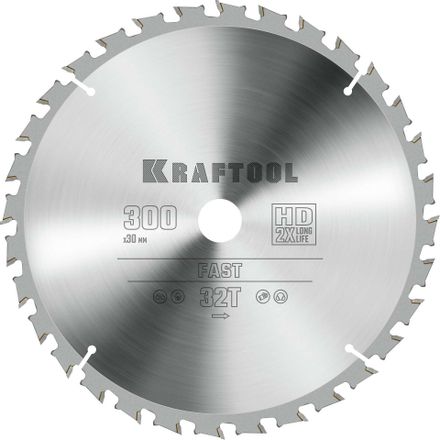 Пильный диск Kraftool 36950-300-30, 300мм, 30мм, по дереву