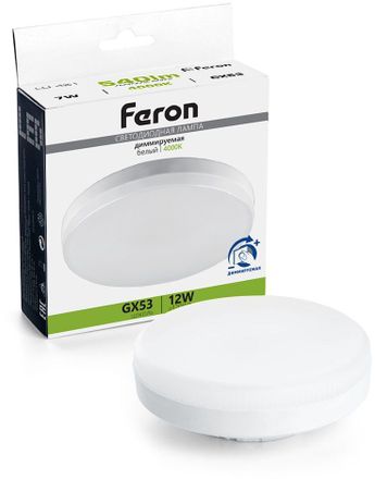 Упаковка ламп LED FERON GX53,  таблетка, 12Вт, LB-456, 10 шт. [51065-10]