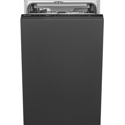 Встраиваемая посудомоечная машина SMEG ST4523DIN, узкая, ширина 44.6см, полновстраиваемая, загрузка 10 комплектов, нержавеющая сталь